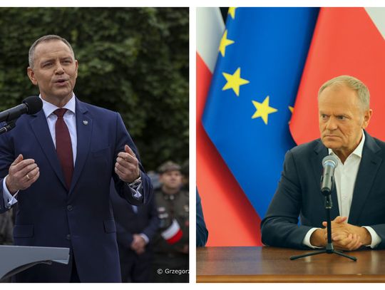 Słowa o oddaniu terytorium padły we Włodawie. Tusk reaguje, Nawrocki odpowiada