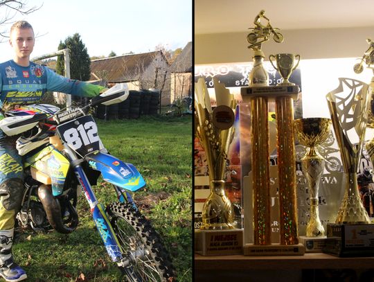 Szymon Zawisza na motocyklu