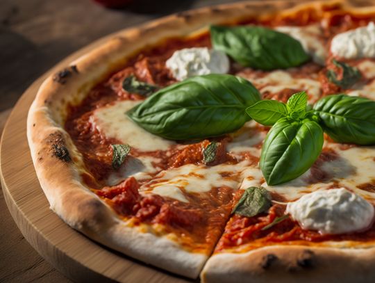 pizza Margherita z ricottą i bazylią