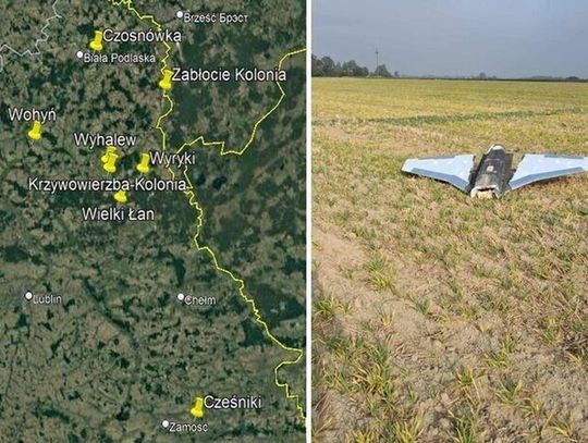 Szczątki obiektu przypominającego drona znalezione w lesie w powiecie radzyńskim Szczątki obiektu przypominającego drona znalezione w lesie w powiecie radzyńskim