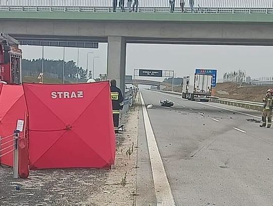 Tragiczny wypadek na A2. 31-letni motocyklista zginął na miejscu