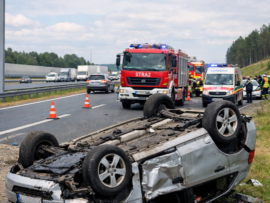 Utrudnienia na S17 po wypadku Utrudnienia na S17 po wypadku