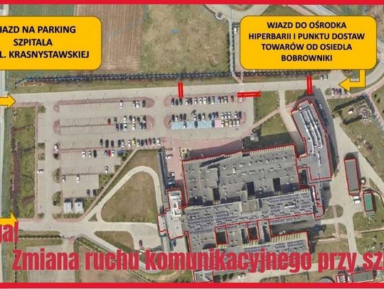 Uwaga kierowcy. Zmiany w organizacji ruchu przy szpitalu w Łęcznej
