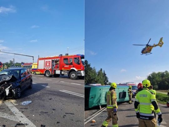 Wypadek w Rudniku-Kolonii. Bus zderzył się z samochodem osobowym, droga jest zablokowana