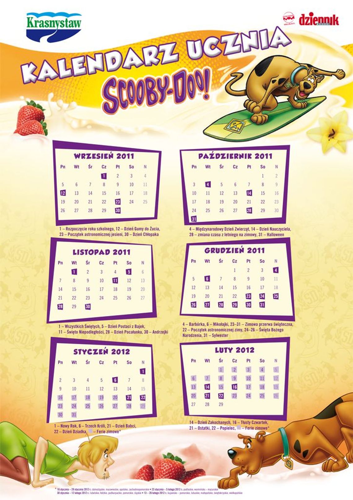 1 września w Dzienniku Wschodnim Kalendarz Ucznia 