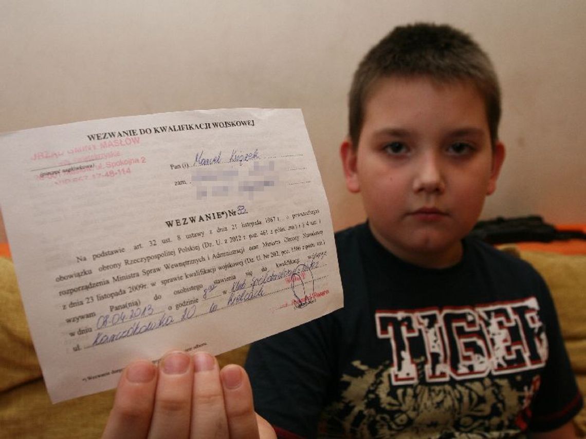 10-latek otrzymał wezwanie na komisję wojskową
