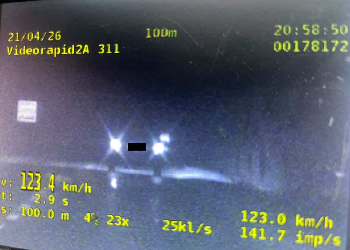 123 km/h w terenie zabudowanym. 20-latek stracił prawo jazdy