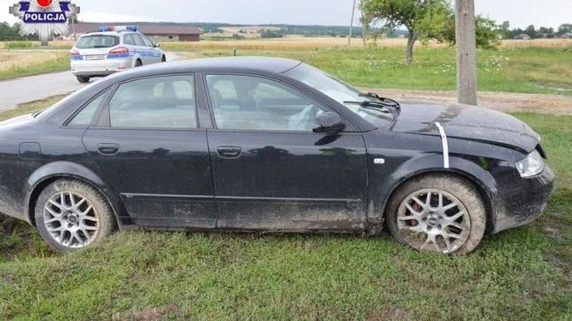 20-latka straciła panowanie nad samochodem. Audi wpadło do rowu