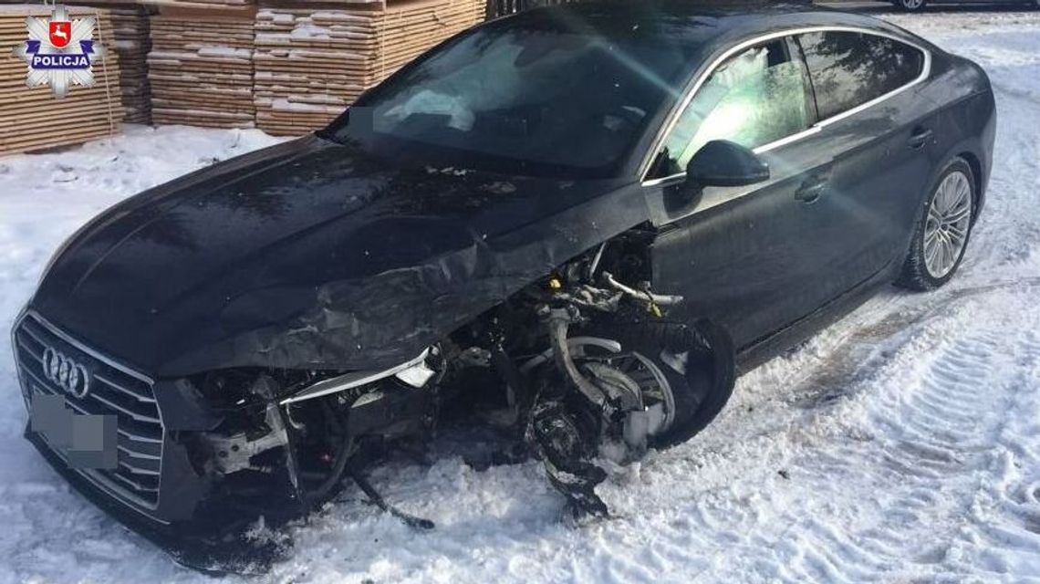 21-latek stracił prawo jazdy. Był pijany, jadąc audi uderzył w opla