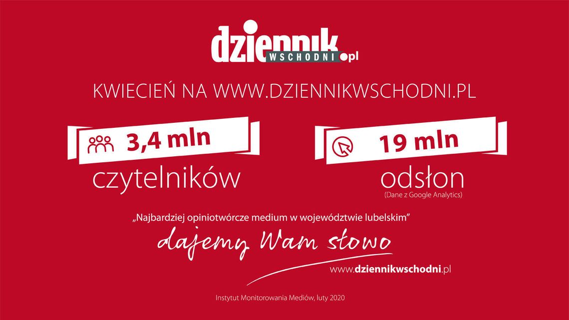 3,4 mln użytkowników na portalu Dziennika Wschodniego w kwietniu