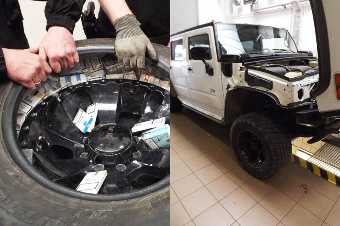 3 tys. paczek papierosów ukrytych w hummerze