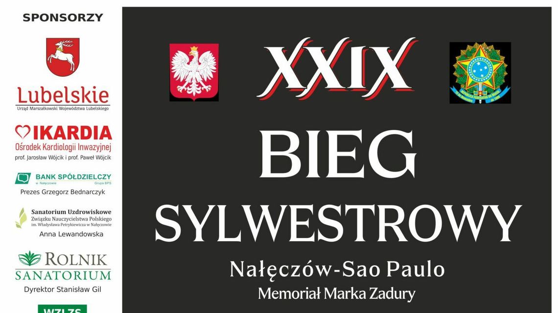 31 grudnia odbędzie się XXIX. Bieg Sylwestrowy Nałęczów-Sao Paulo