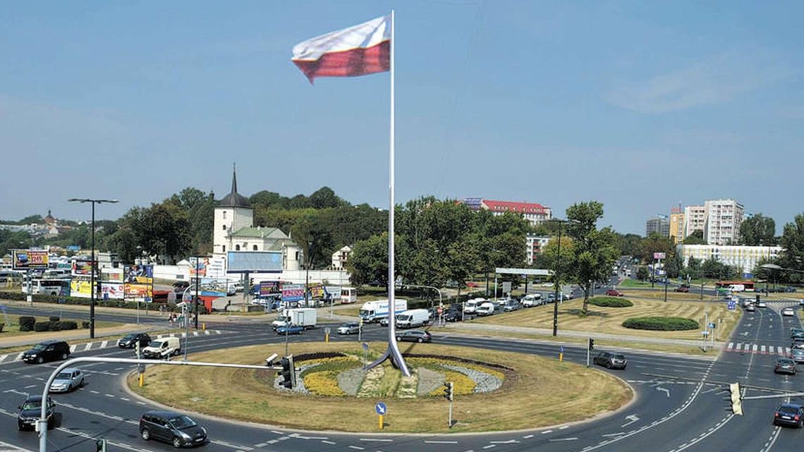 35-metrowy maszt z ogromną flagą stanie na rondzie w centrum Lublina. Miasto się zgodziło 35-metrowy maszt z ogromną flagą stanie na rondzie w centrum Lublina. Miasto się zgodziło