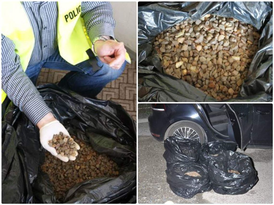 40 kilogramów bursztynu z przemytu