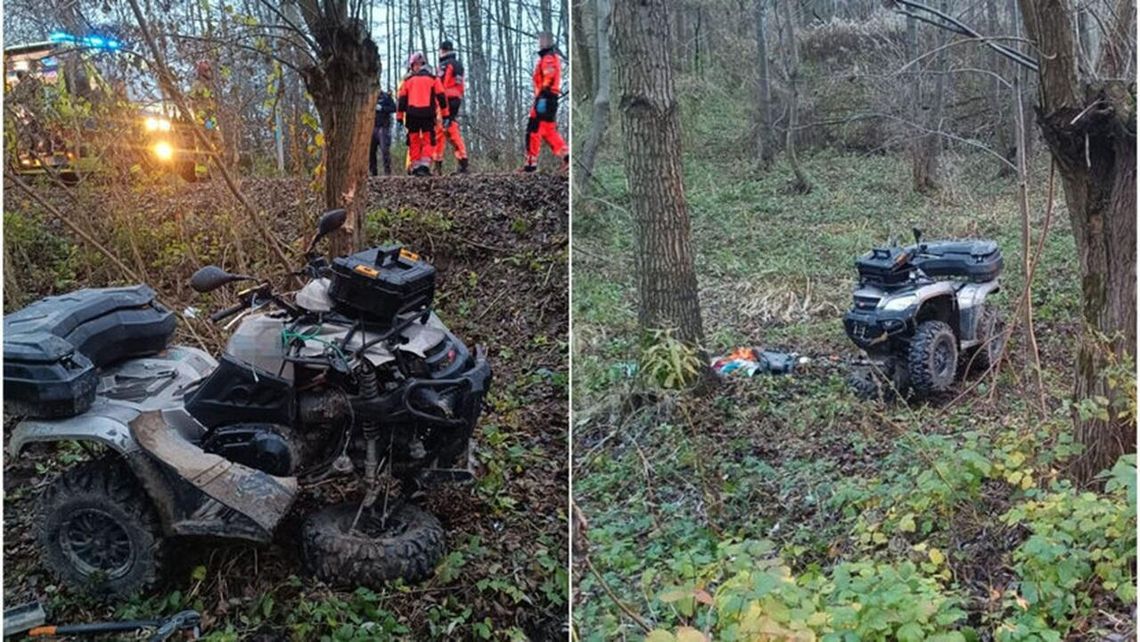 50-latek w bardzo ciężkim stanie po uderzeniu quadem w drzewo 50-latek w bardzo ciężkim stanie po uderzeniu quadem w drzewo