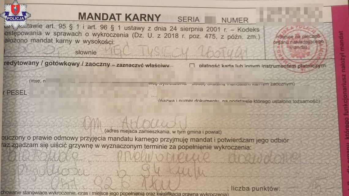 5000 zł mandatu za 164 km/h w zabudowanym