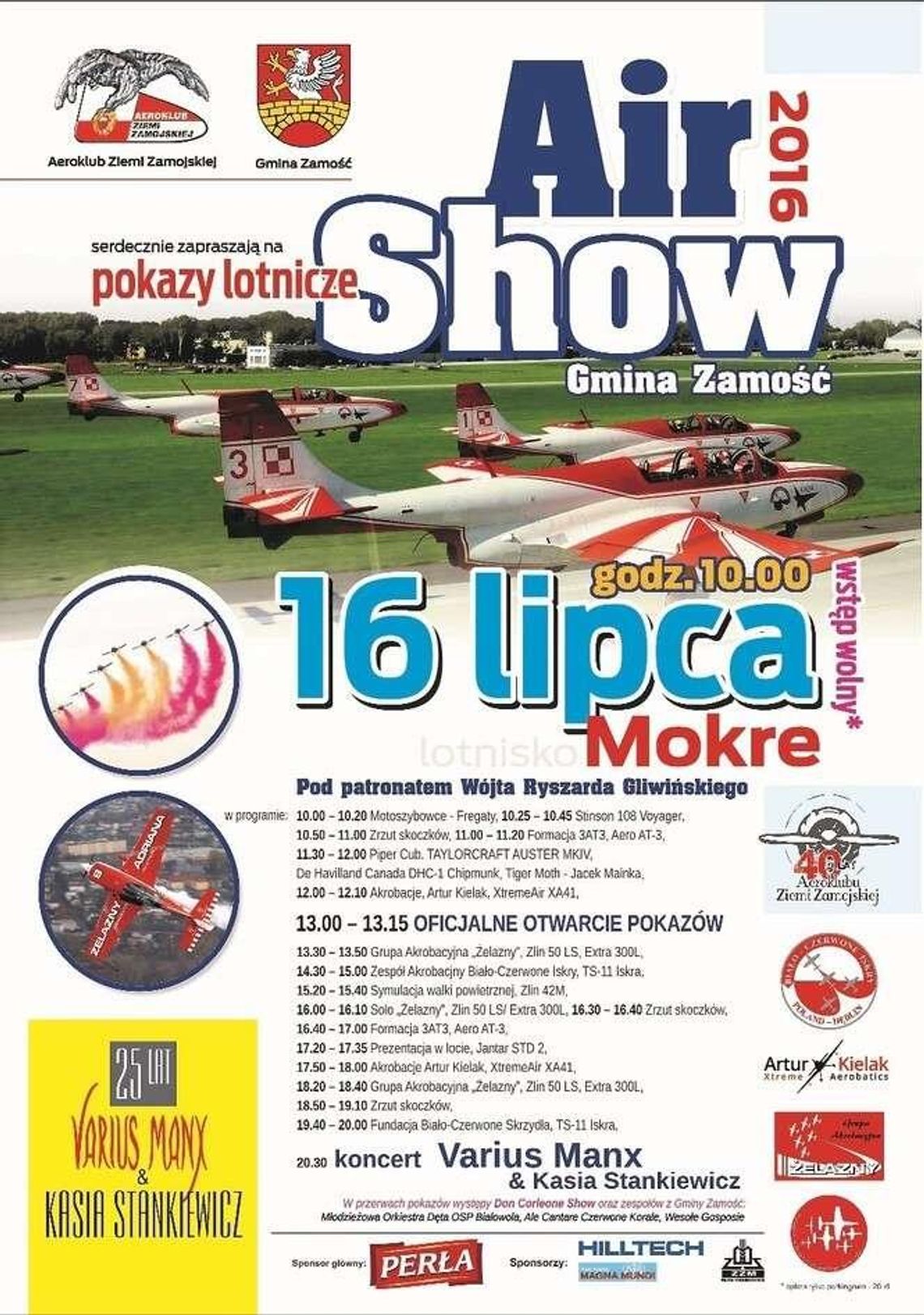 Air Show Gmina Zamość 2016. Program pokazów lotniczych w Mokrem