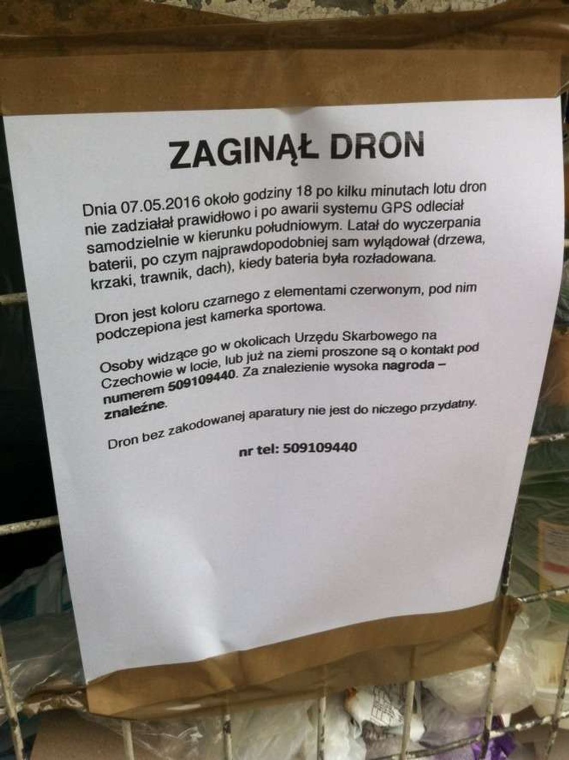 Alarm 24: Ktokolwiek widział, ktokolwiek wie. Zaginął dron Alarm 24: Ktokolwiek widział, ktokolwiek wie. Zaginął dron