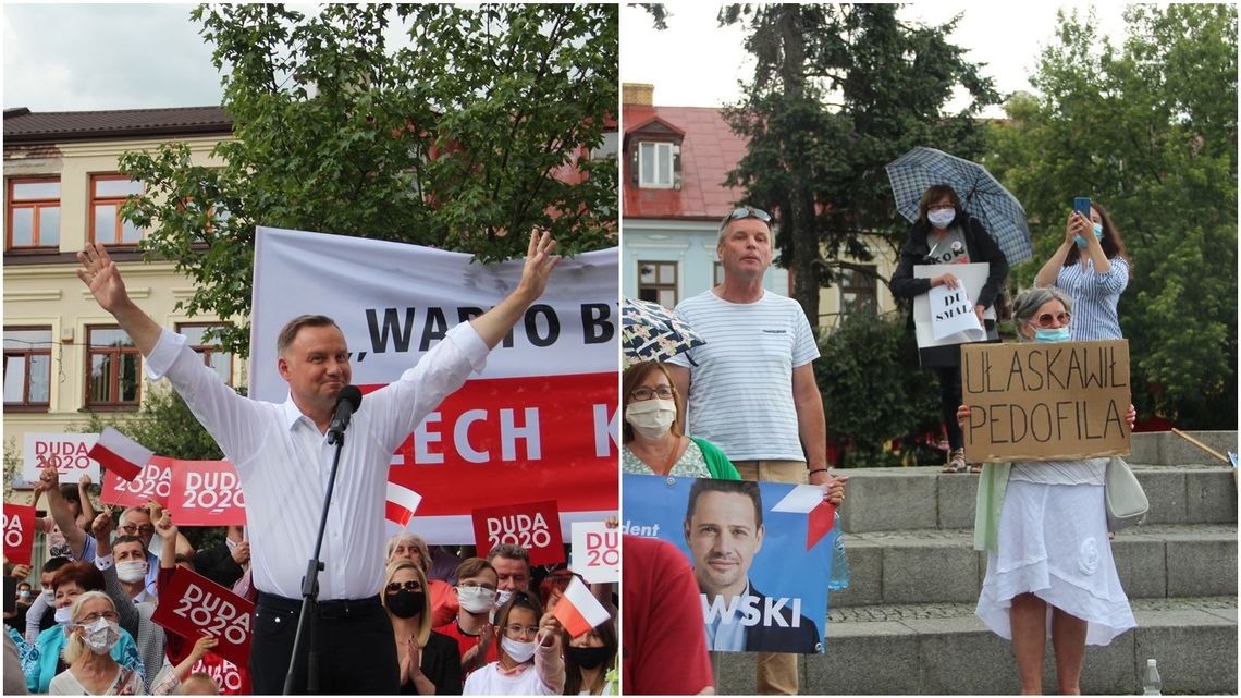 Andrzeja Dudę w Białej Podlaskiej powitali zwolennicy i przeciwnicy. "Potrzebujemy polityki, której celem jest wzmacnianie roli rodziny" Andrzeja Dudę w Białej Podlaskiej powitali zwolennicy i przeciwnicy. "Potrzebujemy polityki, której celem jest wzmacnianie roli rodziny"