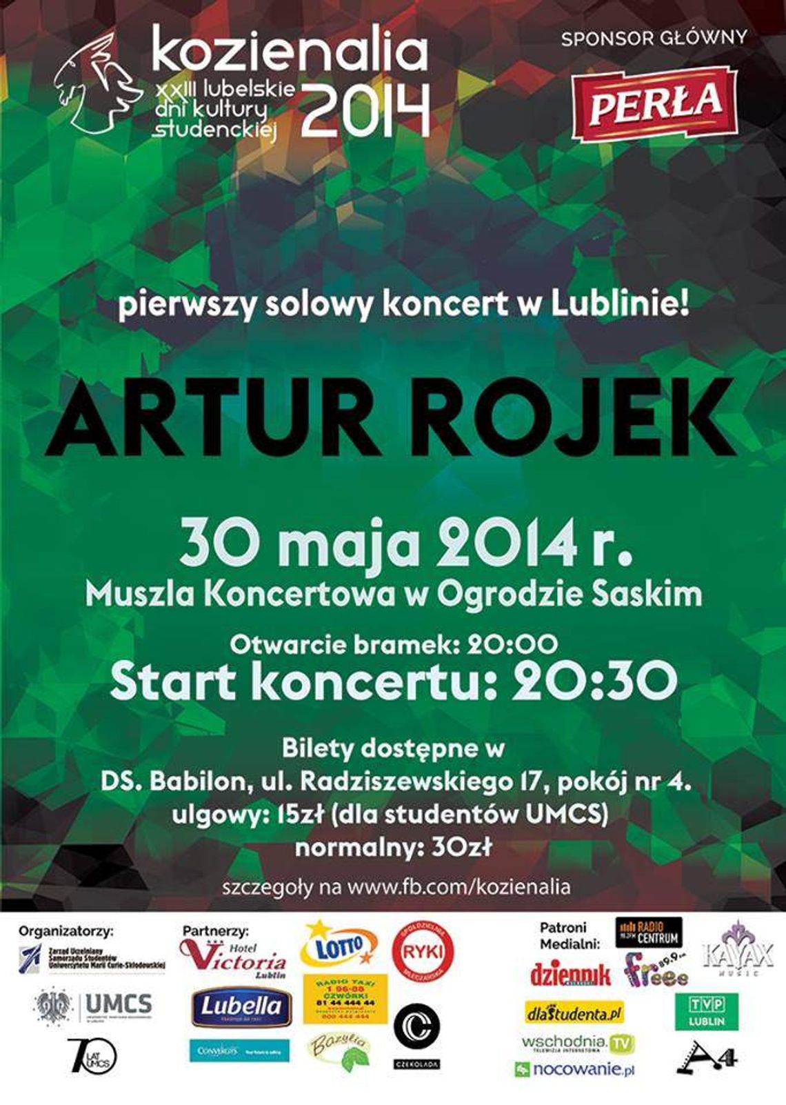 Artur Rojek w muszli koncertowej na koniec Kozienaliów