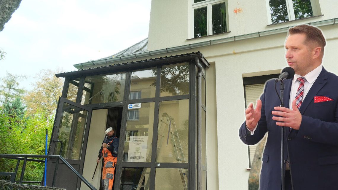 Atak na biuro poselskie Przemysława Czarnka w Lublinie