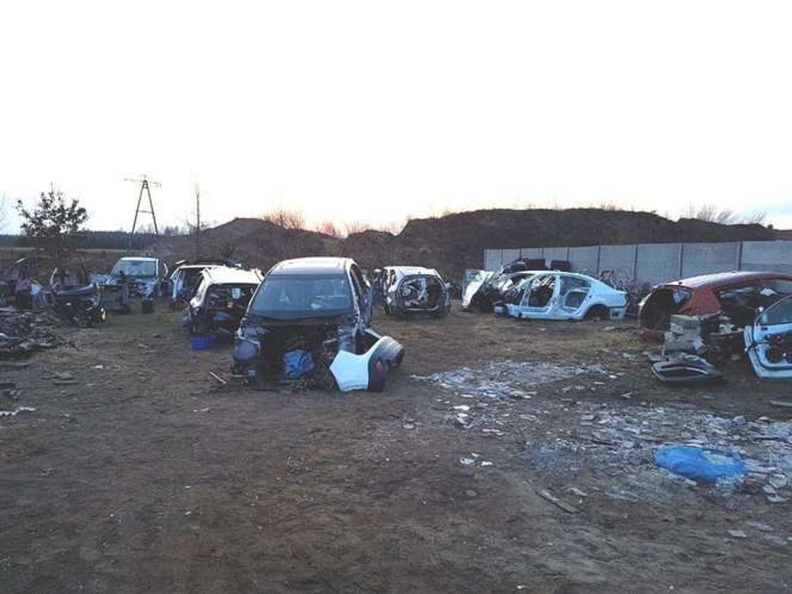 Auta pocięte na kawałki. Zlikwidowano dziuplę z kradzionymi samochodami [zdjęcia]