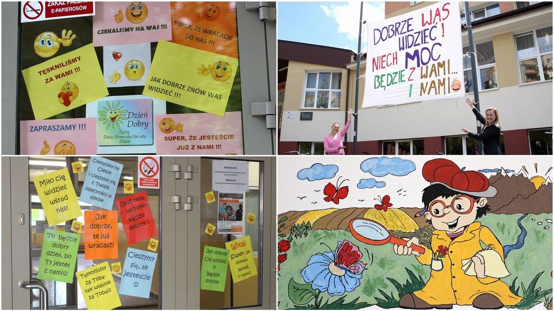 Bajkowe rysunki na dzień dobry. Nauczyciele witają uczniów wracających do szkół Bajkowe rysunki na dzień dobry. Nauczyciele witają uczniów wracających do szkół