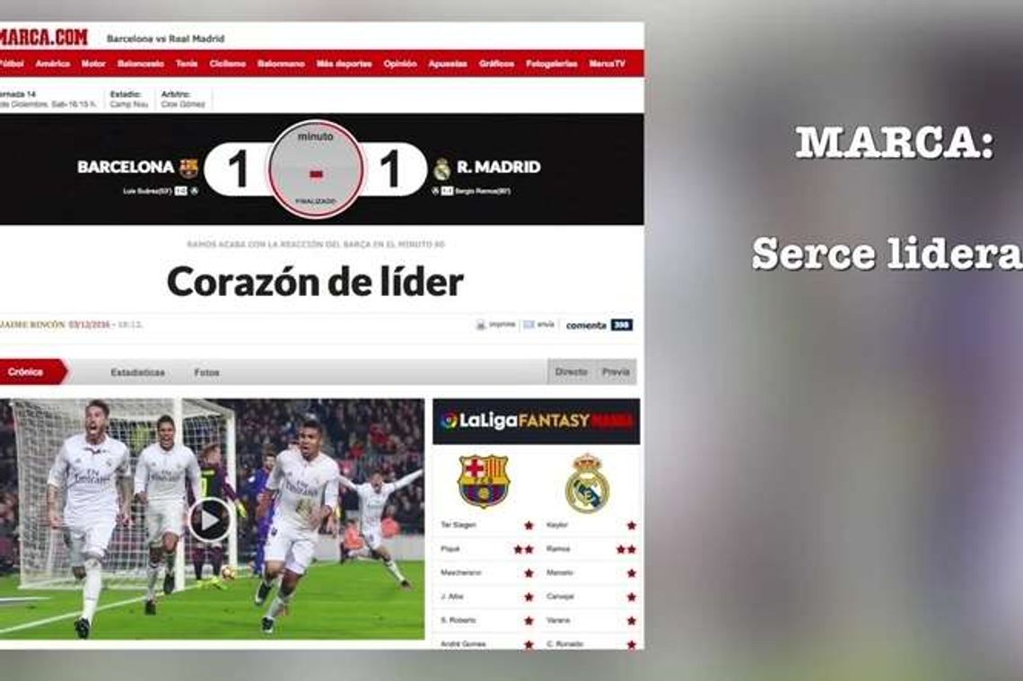 Barcelona - Real 1:1. Zobacz bramki Barcelona - Real 1:1. Zobacz bramki