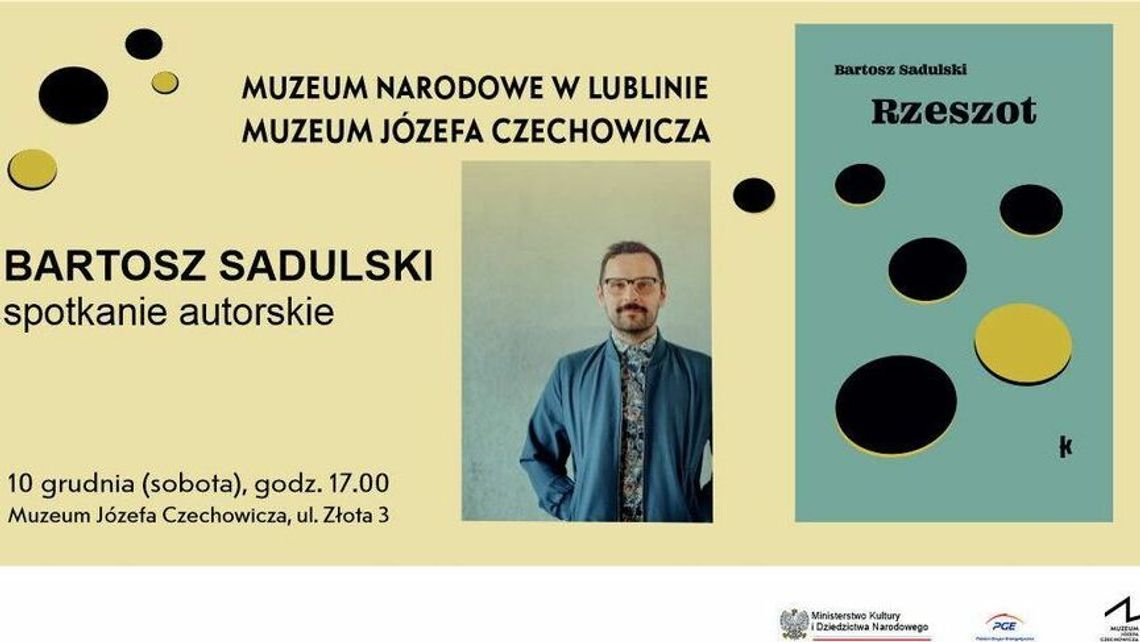 Bartosz Sadulski, autor powieści "Rzeszot" w Muzeum Czechowicza