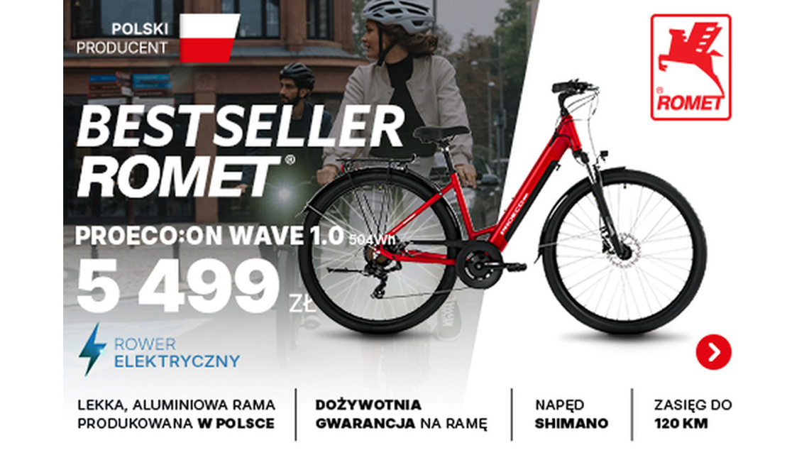 Bestsellery ROMET w sklepie PROROWERY PUŁAWY: rowery elektryczne z dożywotnią gwarancją na ramę już od 5499 zł oraz rowery trekkingowe Gazela już od 1499 zł.