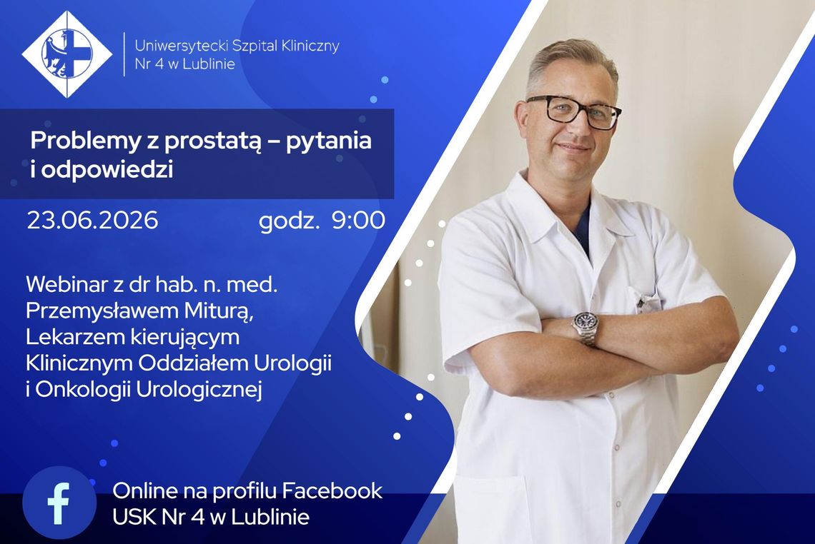 Bezpłatne konsultacje urologiczne w Lublinie. Akcja dla mężczyzn po 40. roku życia Bezpłatne konsultacje urologiczne w Lublinie. Akcja dla mężczyzn po 40. roku życia