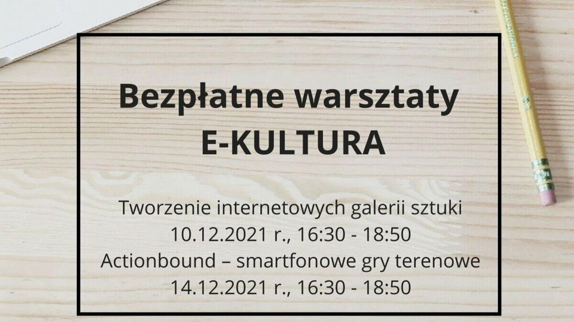 Bezpłatne warsztaty "E-Kultura" w DDK Czechów