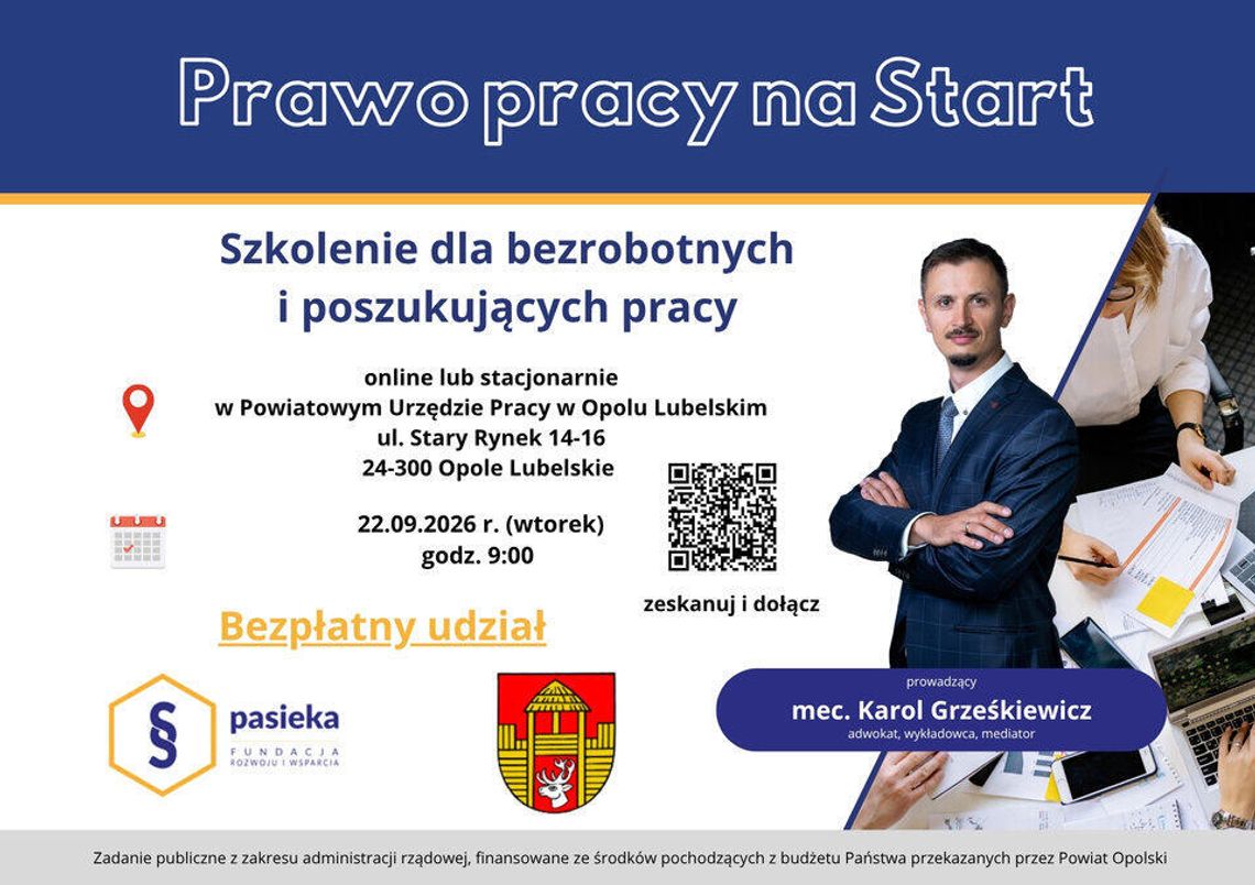 Bezpłatne szkolenie z prawa pracy dla bezrobotnych Bezpłatne szkolenie z prawa pracy dla bezrobotnych