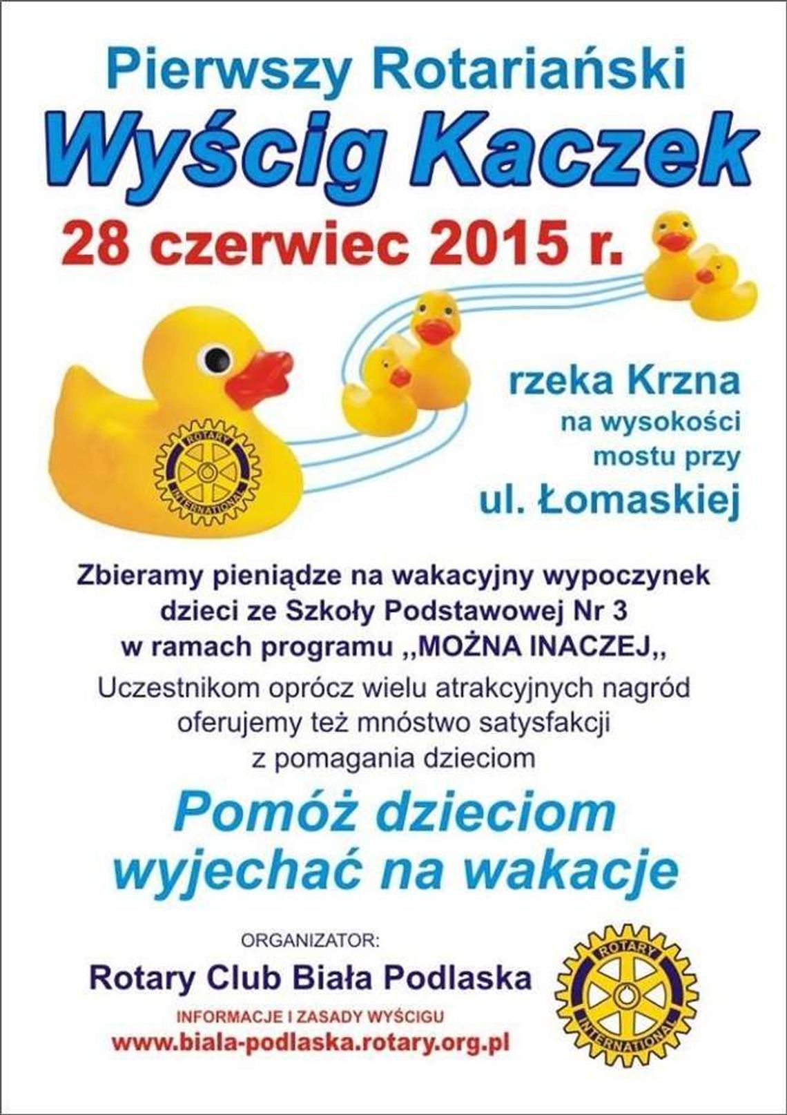 Biała Podlaska: Kaczki popłyną Krzną. Po raz pierwszy