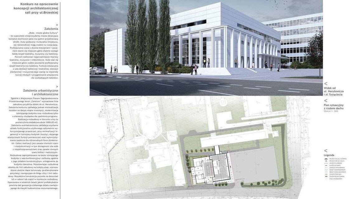 Biała Podlaska: "Poszło 29 tys. zł na nagrody w konkursie". Dlaczego sala widowiskowa przy ul. Brzeskiej nie powstanie?