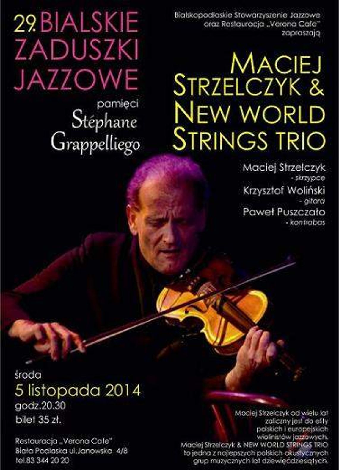 Bialskie Zaduszki Jazzowe. Wystąpi Maciej Strzelczyk