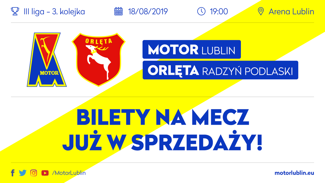 Bilety na mecz Motor - Orlęta Spomlek już dostępne. W przedsprzedaży będzie taniej
