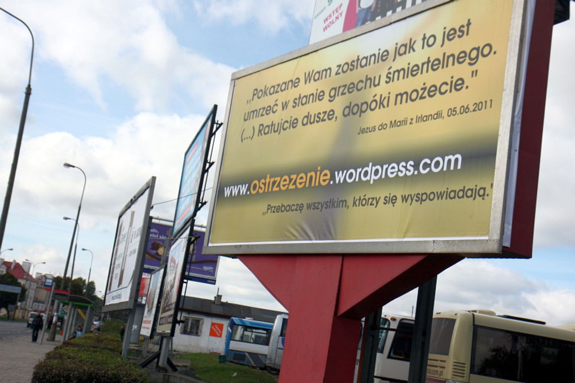 Billboard ostrzegający przed śmiercią w grzechu już stoi Billboard ostrzegający przed śmiercią w grzechu już stoi