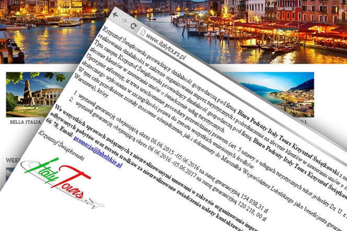 Biuro podróży Italy Tours z Opola Lubelskiego niewypłacalne