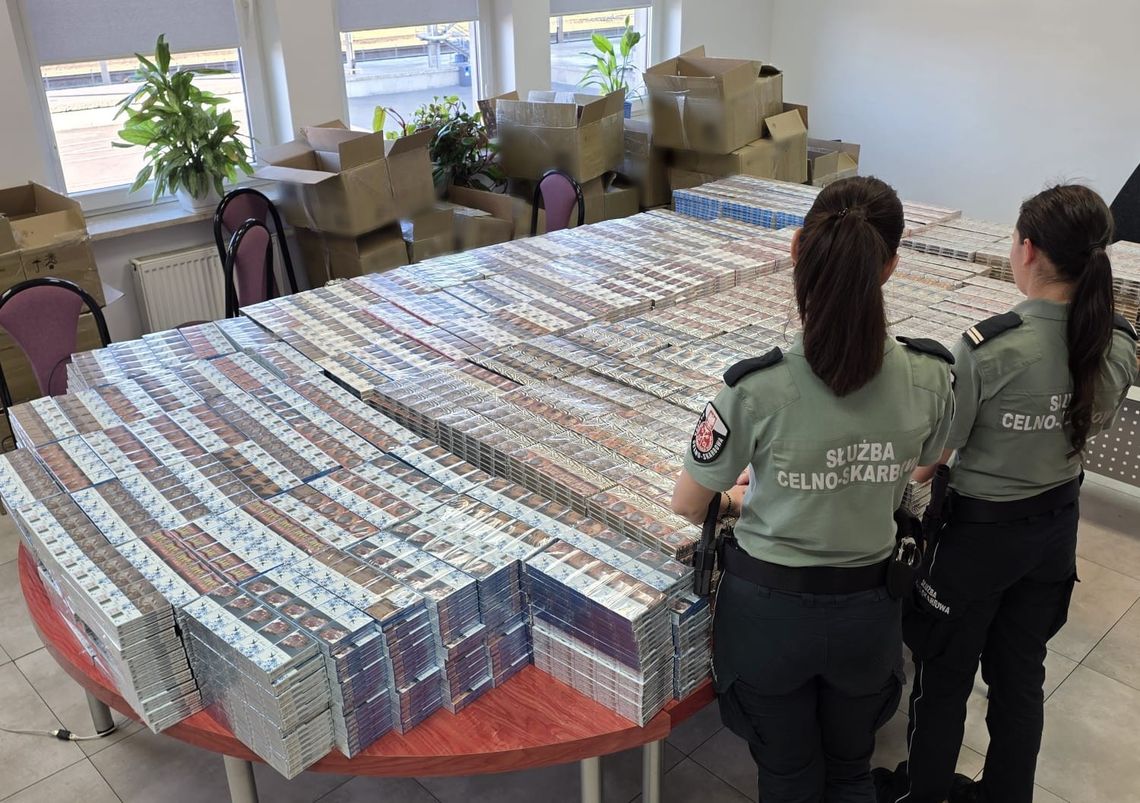 Blisko 48 tys. paczek papierosów ukrytych w kontenerach. Przemyt udaremniono w Małaszewiczach
