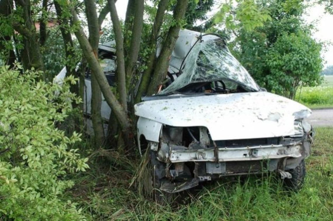 Bojanówka: Wypadek renault, 18-latek wjechał w drzewo