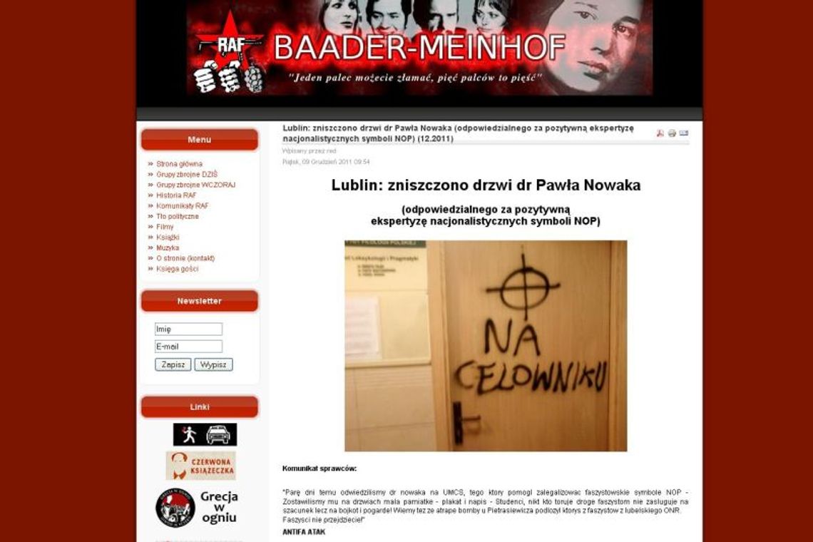 Bojówka antify straszy biegłego? Pogróżki i pomazane drzwi na UMCS Bojówka antify straszy biegłego? Pogróżki i pomazane drzwi na UMCS