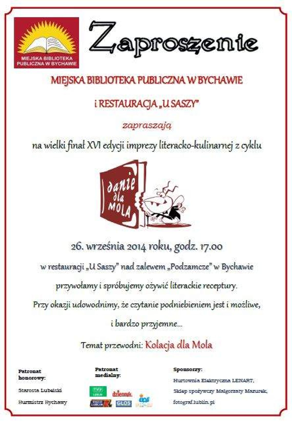 Bychawa. Kolacja prosto z książki
