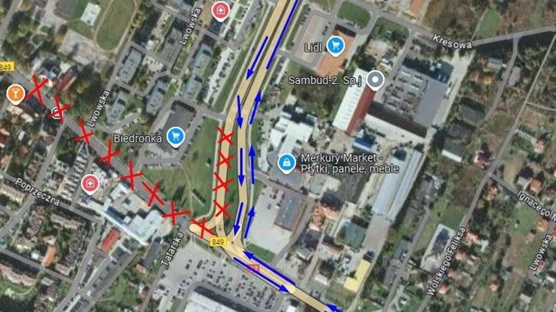 Cały ruch jedną jezdnią. Utrudnienia w związku z przebudową ulicy Cały ruch jedną jezdnią. Utrudnienia w związku z przebudową ulicy