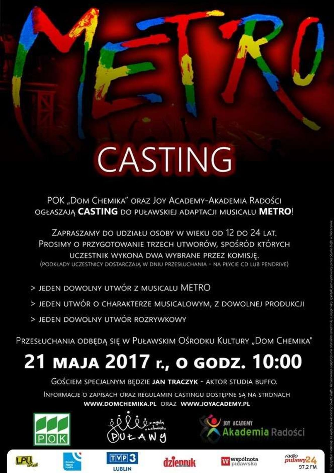 Casting do musicalu. Szukają aktorów do puławskiego Metra