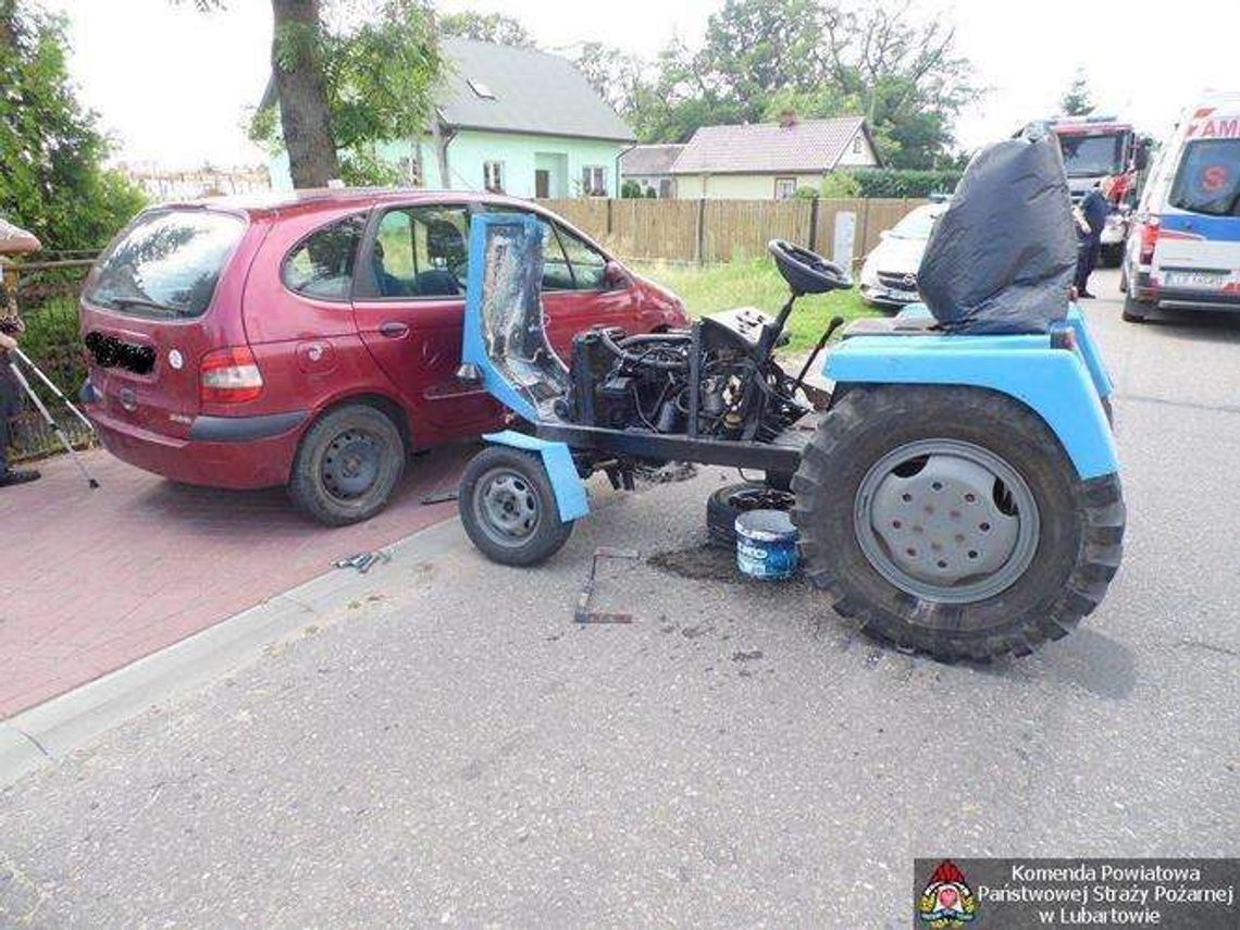 Cegielnia: Ciągnik zderzył się z samochodem Cegielnia: Ciągnik zderzył się z samochodem