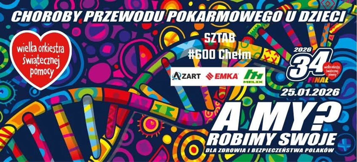 Chełm ponownie zagra o zdrowie najmłodszych. Koncerty, konkursy i parady dla WOŚP Wielka Orkiestra Świątecznej Pomocy Chełm