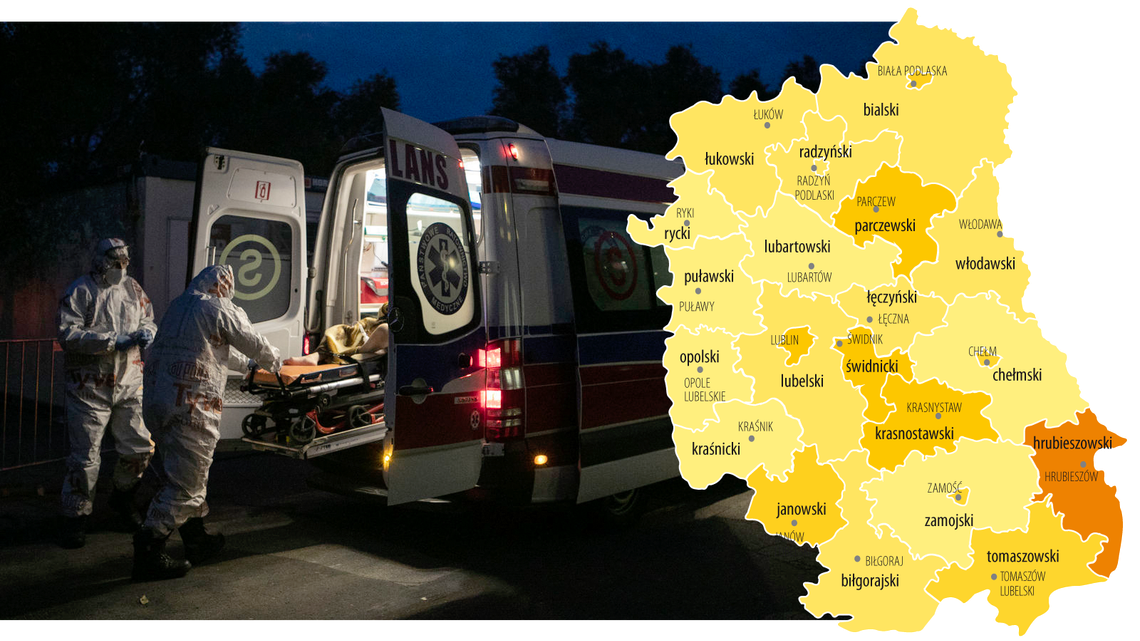 Ciemny punkt na mapie epidemii. W pow. hrubieszowskim "sytuacja jest krytyczna" Ciemny punkt na mapie epidemii. W pow. hrubieszowskim "sytuacja jest krytyczna"