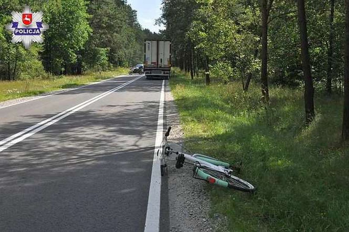 Ciężarówka potrąciła rowerzystkę podczas wyprzedzania