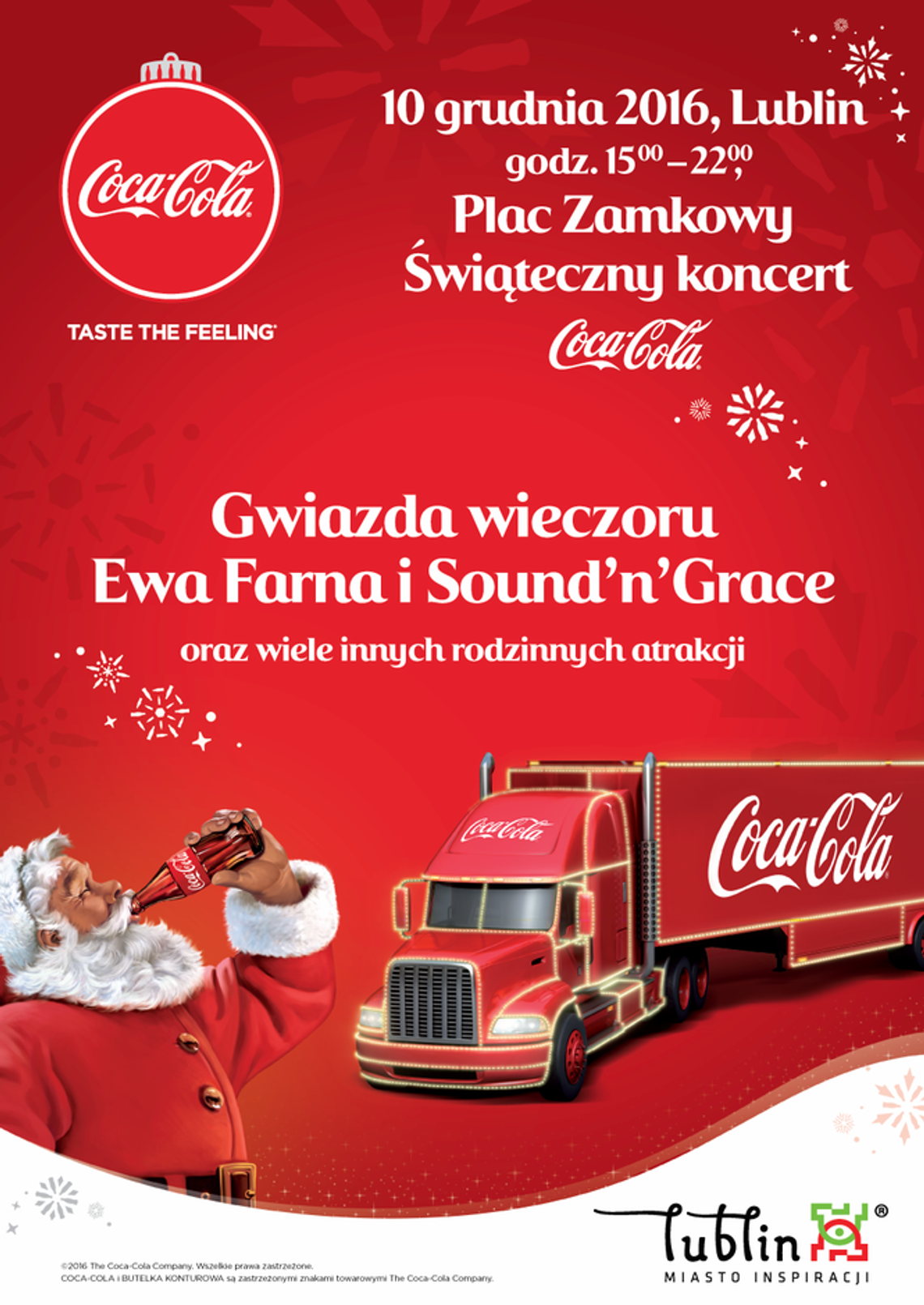 Ciężarówki Coca-Coli ponownie w Lublinie. I koncert Ewy Farnej Ciężarówki Coca-Coli ponownie w Lublinie. I koncert Ewy Farnej